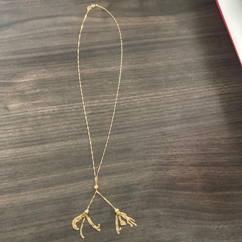 14k gold vintage tassel necklace 2grams